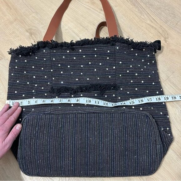 Fleurs By Elegant Additions Silk Black Embellished Tote Bag Purse - Picture 7 of 8